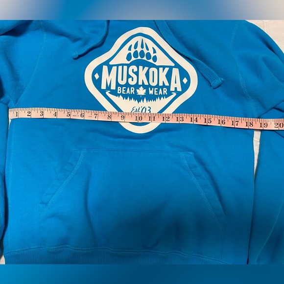 Muskoka Bear Wear Turquoise Blue Pullover Hoodie - Picture 4 of 8